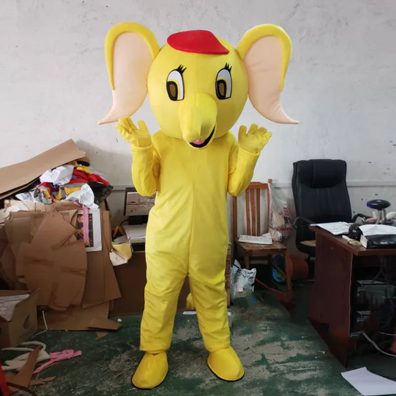 

New Elephant Mascot Costume Professional Quality for Adult Halloween Purim Party Fancy Dress Advertising Cartoon Suit