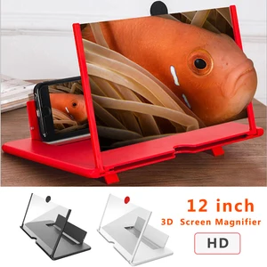 12 inch 3d mobile phone screen magnifier hd video amplifier stand bracket with movie game magnifying folding phone desk holder free global shipping
