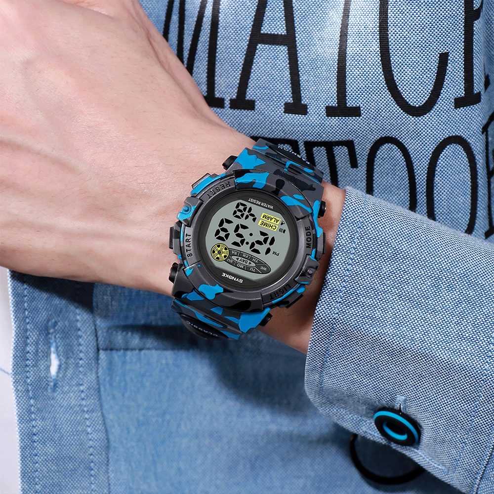 Детские часы военные наручные детский будильник силиконовые светодиодные