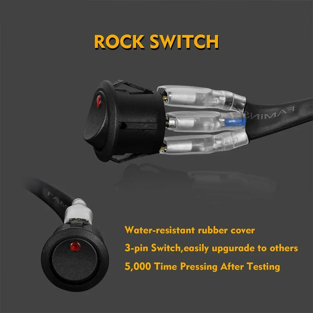 

7 Wiring Harness Relay Modification Kit 300W 12V 40A Practical For Connect Led Work Light Bar HID spotlight