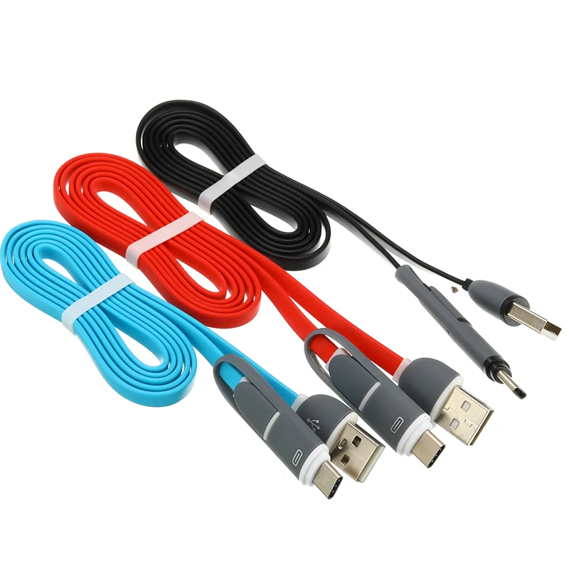 2 в 1 USB кабель для iPhone Samsung Xiaomi мульти быстрое зарядное устройство Micro мобильный