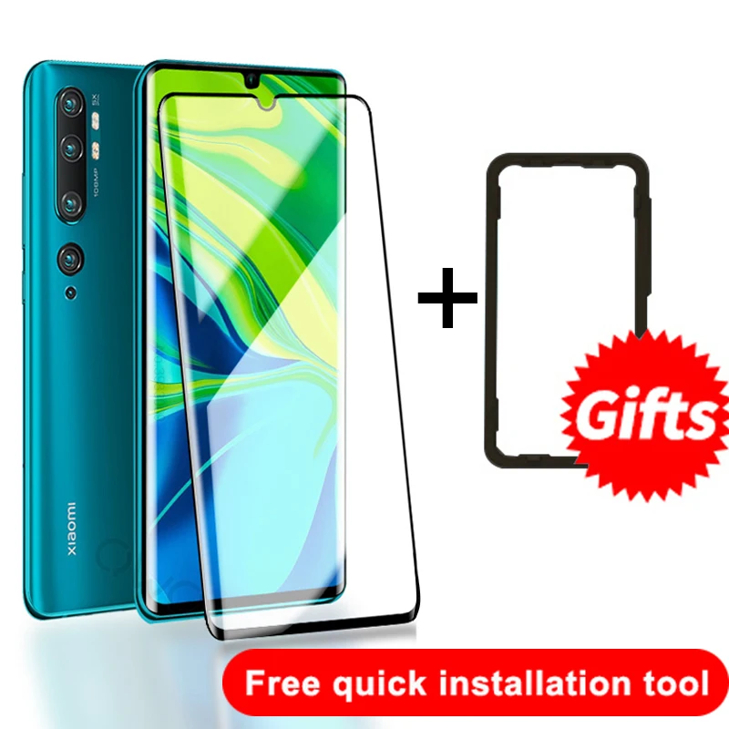 Закаленное стекло для Xiaomi Mi Note 10 Lite защита экрана полное клеевое изогнутое