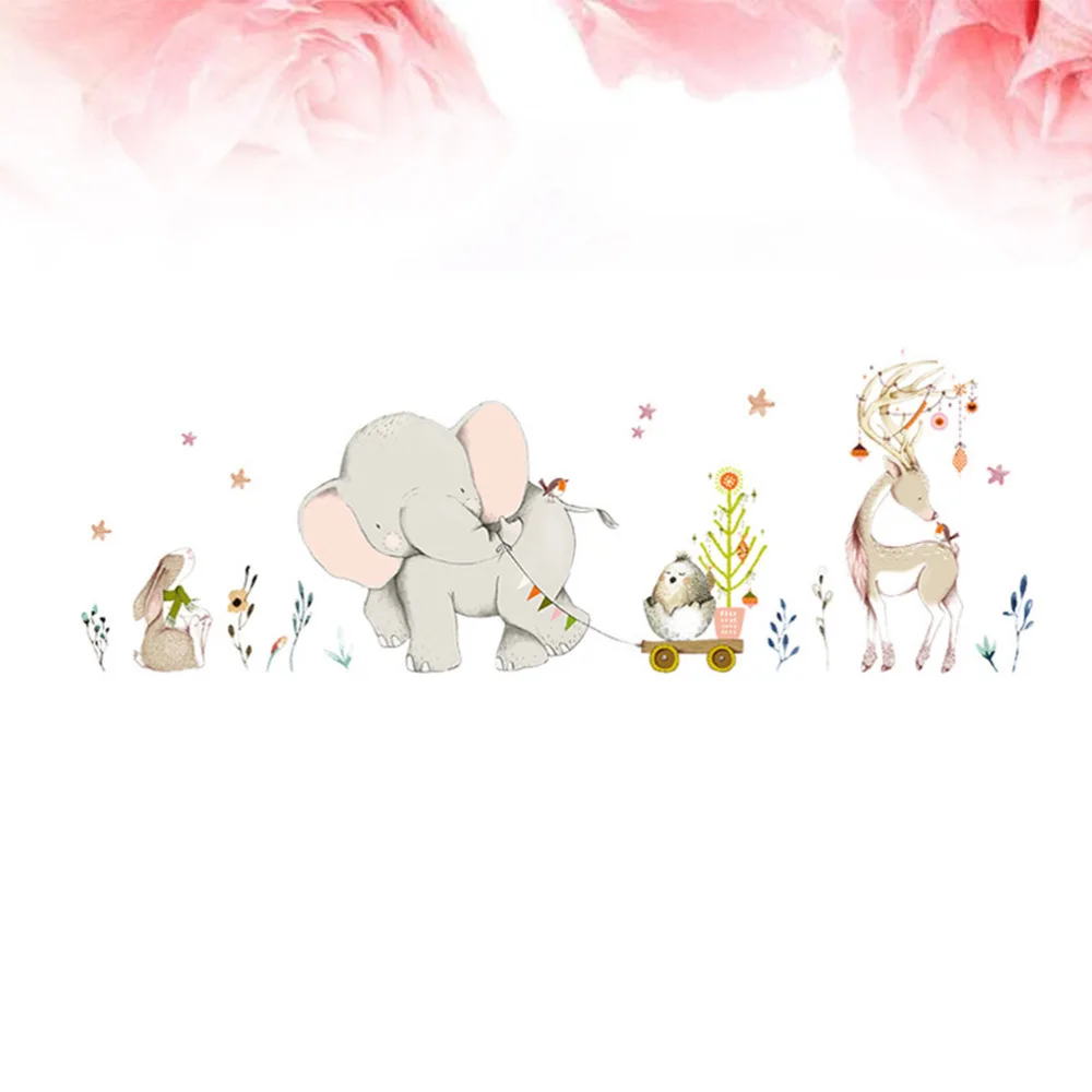 

Lovely Animals Elephant Rabbit Elk Wall Sticker Home Decoration Kids Room Wall Sticker Mural Art Poster