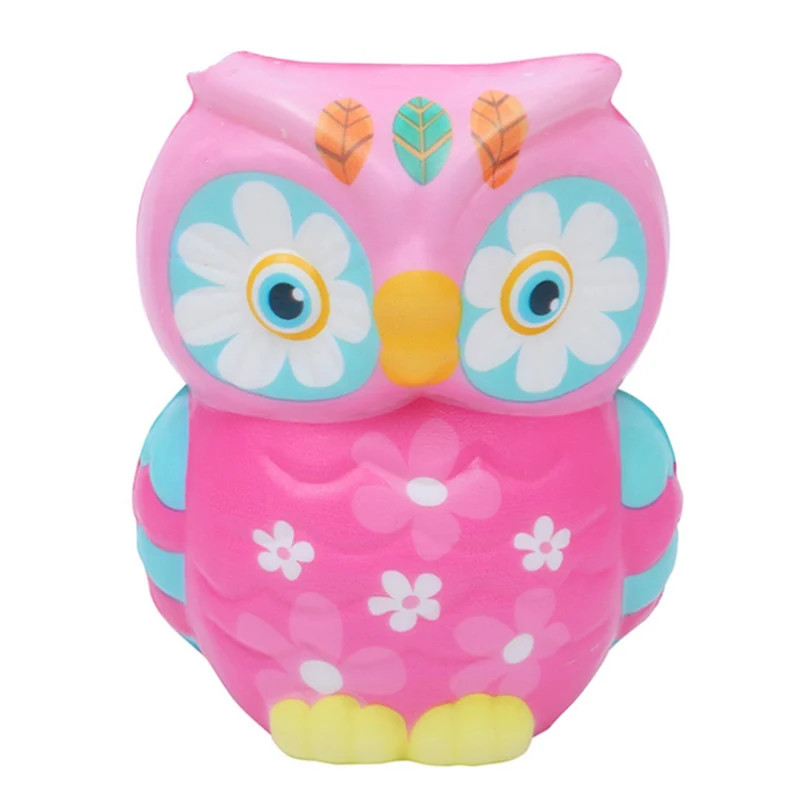 New Cute Colorful Owl Squishy Simulation Animal Slow Rising Squeeze Toy Scented Stress Relief Toys for Kid Party Xmas Gift