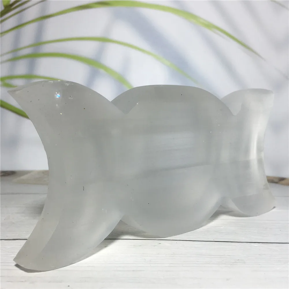 

Natural Selenite Quartz Crystal Collection Gift Home Furnishing Articles Tableware Reiki Healing Moon Bowl
