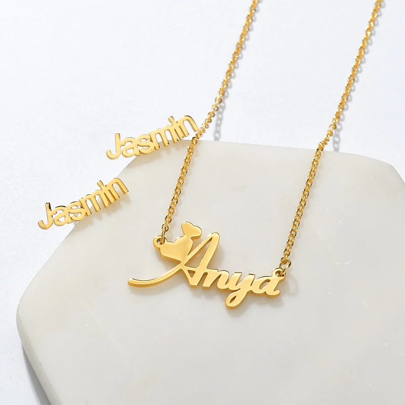 Ожерелье с именем на заказ ожерелья из нержавеющей стали для женщин