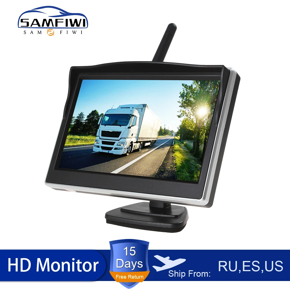 Wireless backup camera 5.0 inch TFT LCD car monitor reversing camera wireless with monitor rear view camera for car