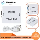Видеоадаптер с VGA на HDMI, 1080P, VGA2HDMI Mini VGA на HDMI, совместимый с ПК, ноутбуком, проектором HDTV, VGA2HD