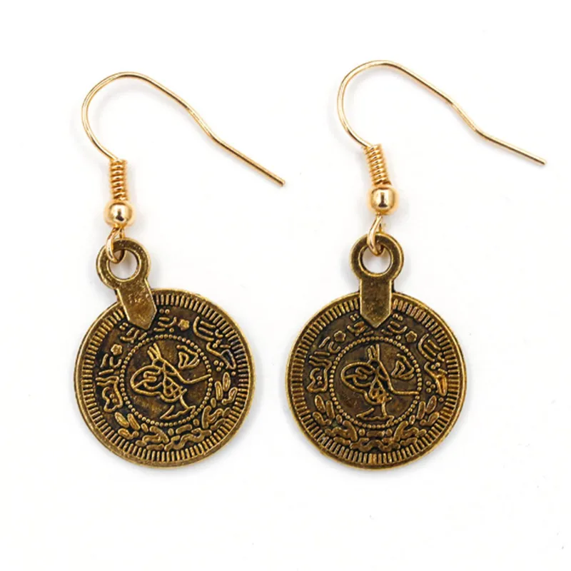Новые модные серьги в этническом стиле винтажные из натурального сплава