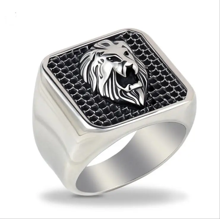 

Модное креативное украшение голова льва властные ретро мужские кольца из нержавеющей стали
