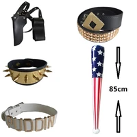 suicide cosplay squad quinnc monster bracelet belt necklace gloves accessories full set wig harleyy