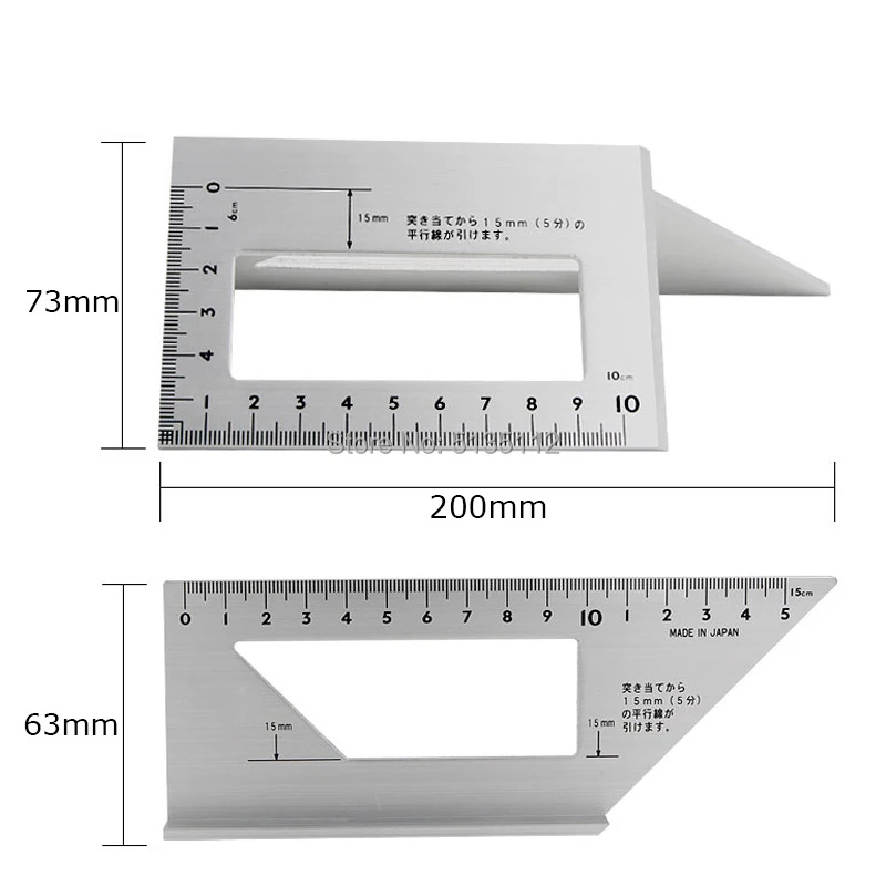 Алюминий сплав Пластик квадратный угловой измерительный прибор 45 градусов 90