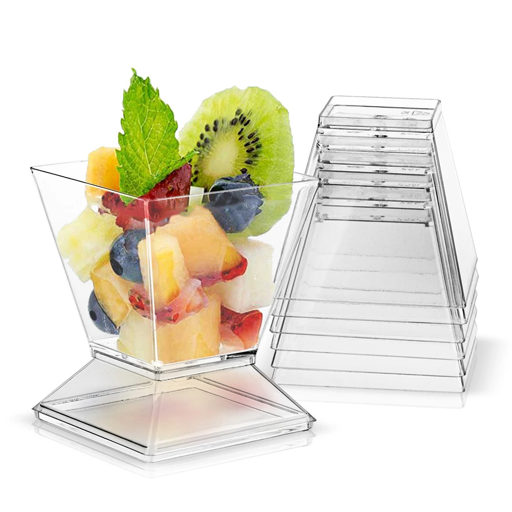 

10pcs Disposable Dessert Ice Cream Pudding Cup Dessert Containers Square Jelly Cups For Home Restaurant Party