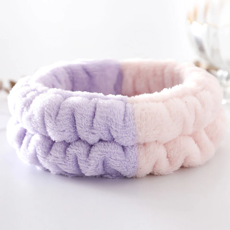 

Cute Grass Bud Wash Face Headbands Soft Coral Fleece Hairbands For Women Girls Headwear Hair Bands Turban Hair Accessories