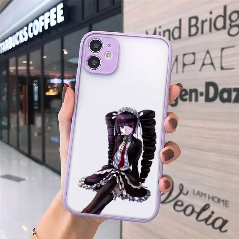 

Danganronpa Phone Case For iPhone 12 11 Mini Pro XR XS Max 7 8 Plus X Matte transparent Purple Back Cover