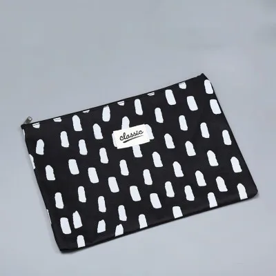 

1pc New Korean black and white canvas Oxford Document Bag Pen Bag Business Briefcase File Folder for Papers Student Stationery