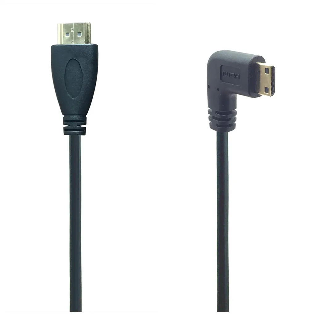 0 5 м 90 градусов угол мини HDMI к штекер M/M Кабельный разъем V1.4 для DSLR видеокамеры ЖК