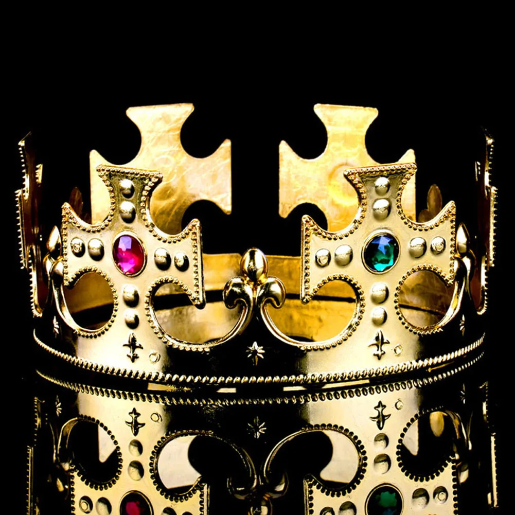 Halloween Party Performance Hair Ornaments Royal Crown King Queen Gold Silver Jewels Adult Medieval Cosplay Hat | Украшения и