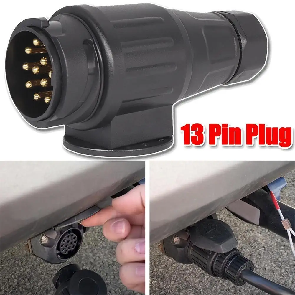 

Trailer Connector Parts Plug Socket European Standard 13-pin Nylon Socket 7 Pin Towbar Plugs RV12V Adapter Protector Connection