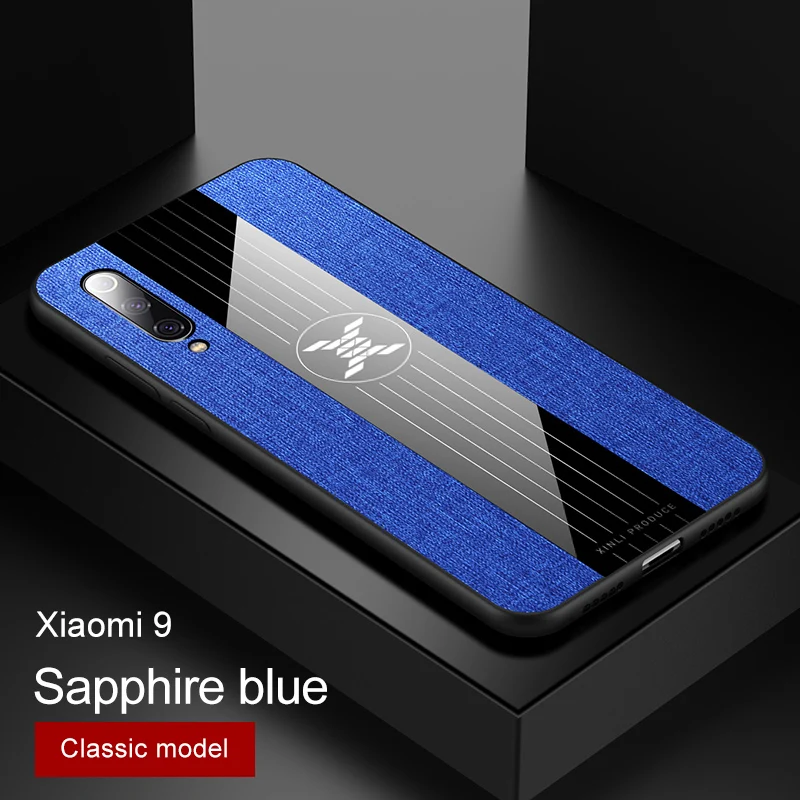 Blue No Ring Для Xiaomi Mi 9 чехол Роскошный тканевый Чехол ударопрочный жесткий чехол для xiomi Xiaomi Mi 8 Lite 9 SE 9T чехол для телефона металлический держатель кольца - Цвет: Blue No Ring