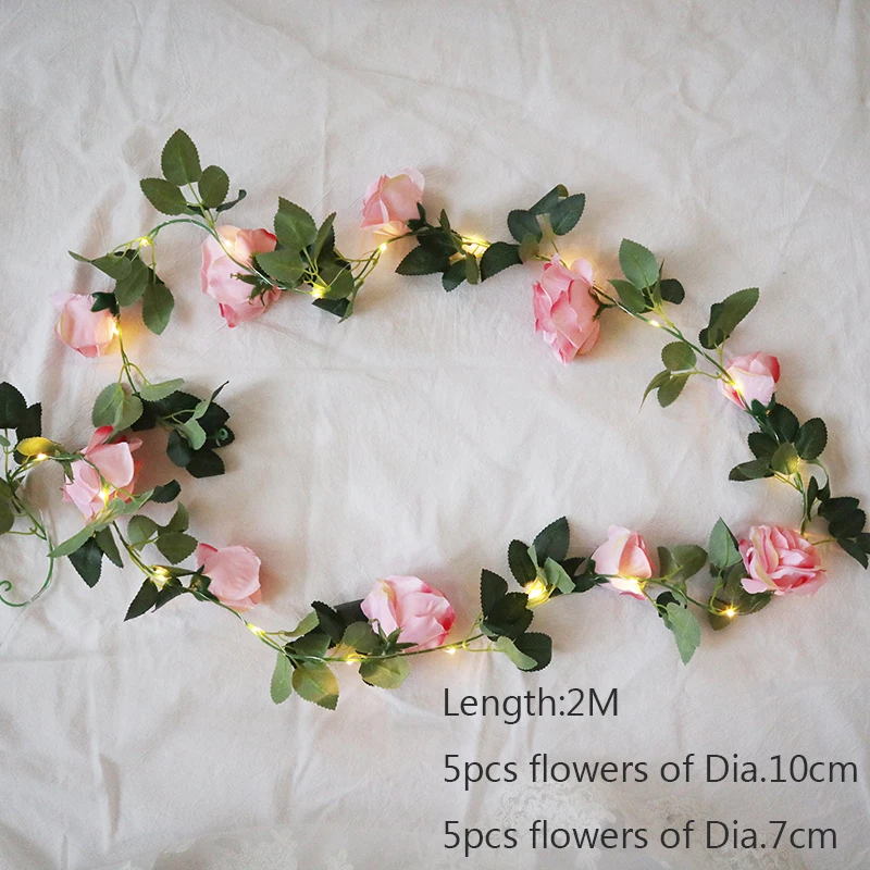 

1,7 м маленький цветок розы батарея медный провод светодиодный гирлянды для рождественской гирлянды свадебные украшения вечерние мероприятия