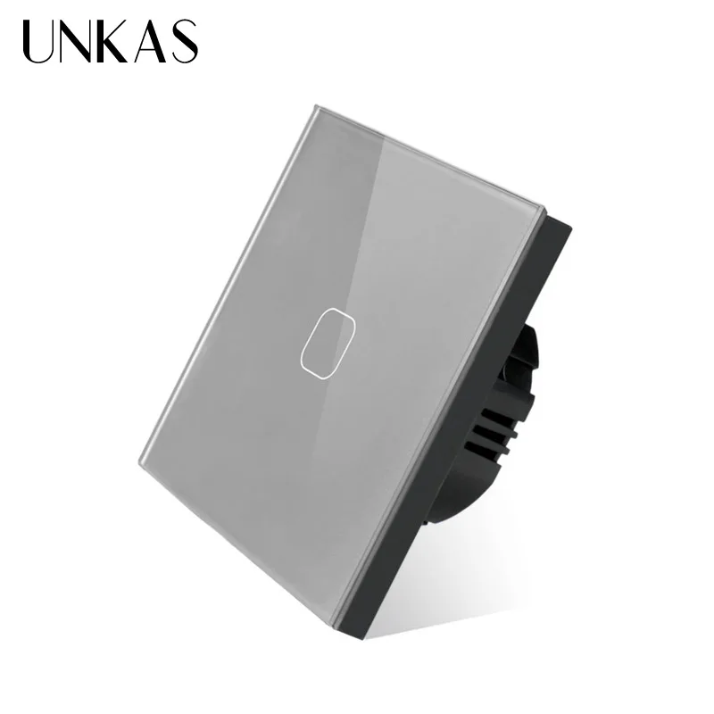 UNKAS четыре цвета Хрустальная стеклянная панель сенсорный выключатель стандарт