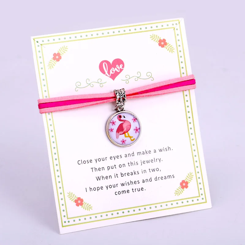 Фламинго ананас Шарм Браслеты Розовый Регулируемая цепочка Ювелирные изделия