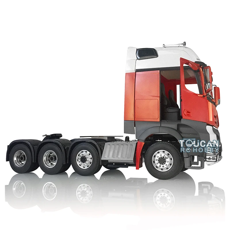 1/14 LESU RC Металлическое шасси 3 скорости 8x8 Красный Цвет Окрашенные Actros Bz 3363 кабина