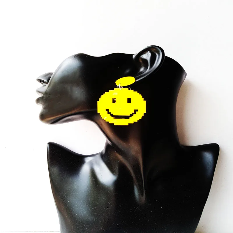 Акриловые серьги в стиле панк для девочек с клубничным фруктовым смайликом