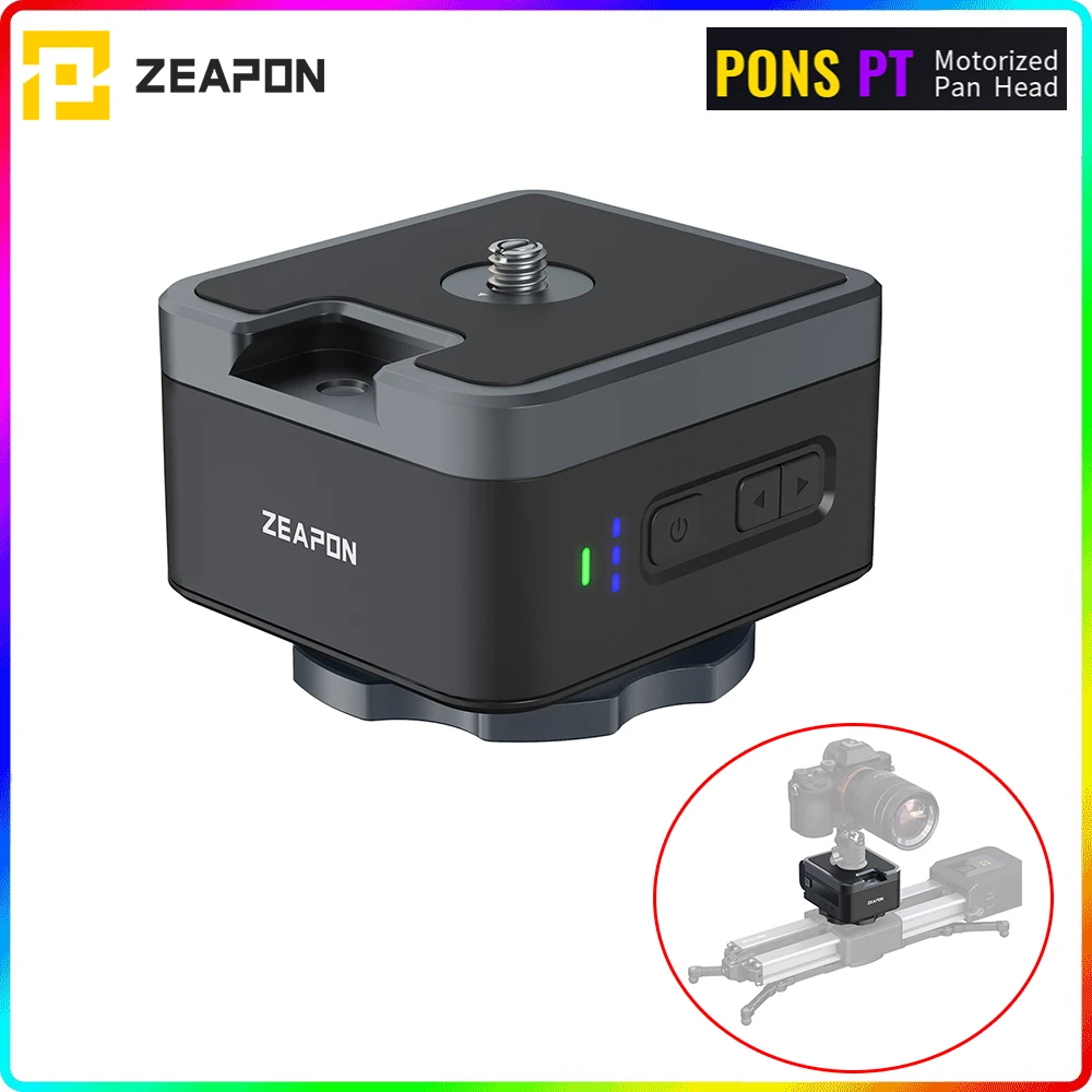 

Zeapon PONS PT PS-E1 моторизованная панорамная съемка на 360 градусов 50 кг горизонтальная нагрузка полностью скрыта с 1/4 & 3/8 винтовой крышкой