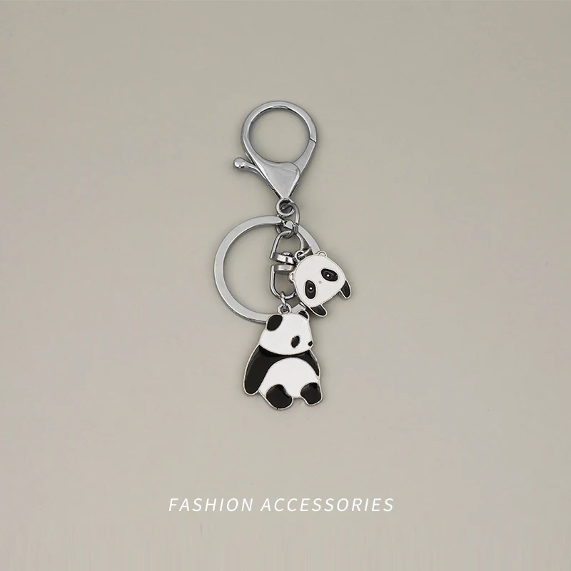 

Cartoon Panda Keychain Cute Animal Car Keyring Charm Bag Airpods Pendant Fashion Metal Key Chains Trinket Couple Gift Keyfob
