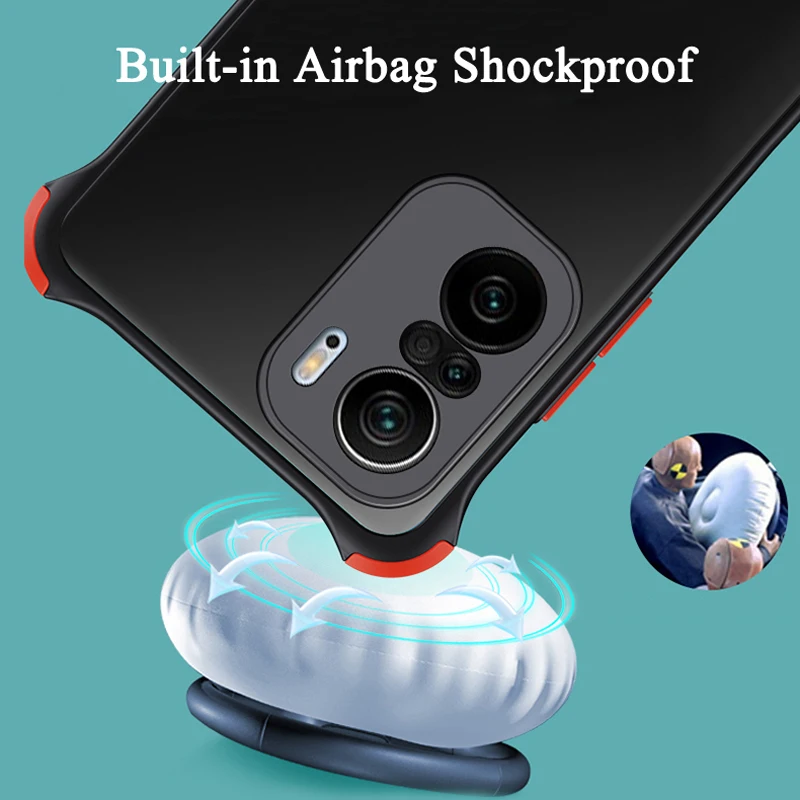 keysion matte case for redmi note 10 pro 10s 9s 9t 9a 8 7 k40 clear shockproof phone cover for xiaomi mi 11i poco x3 nfc m3 f3 free global shipping