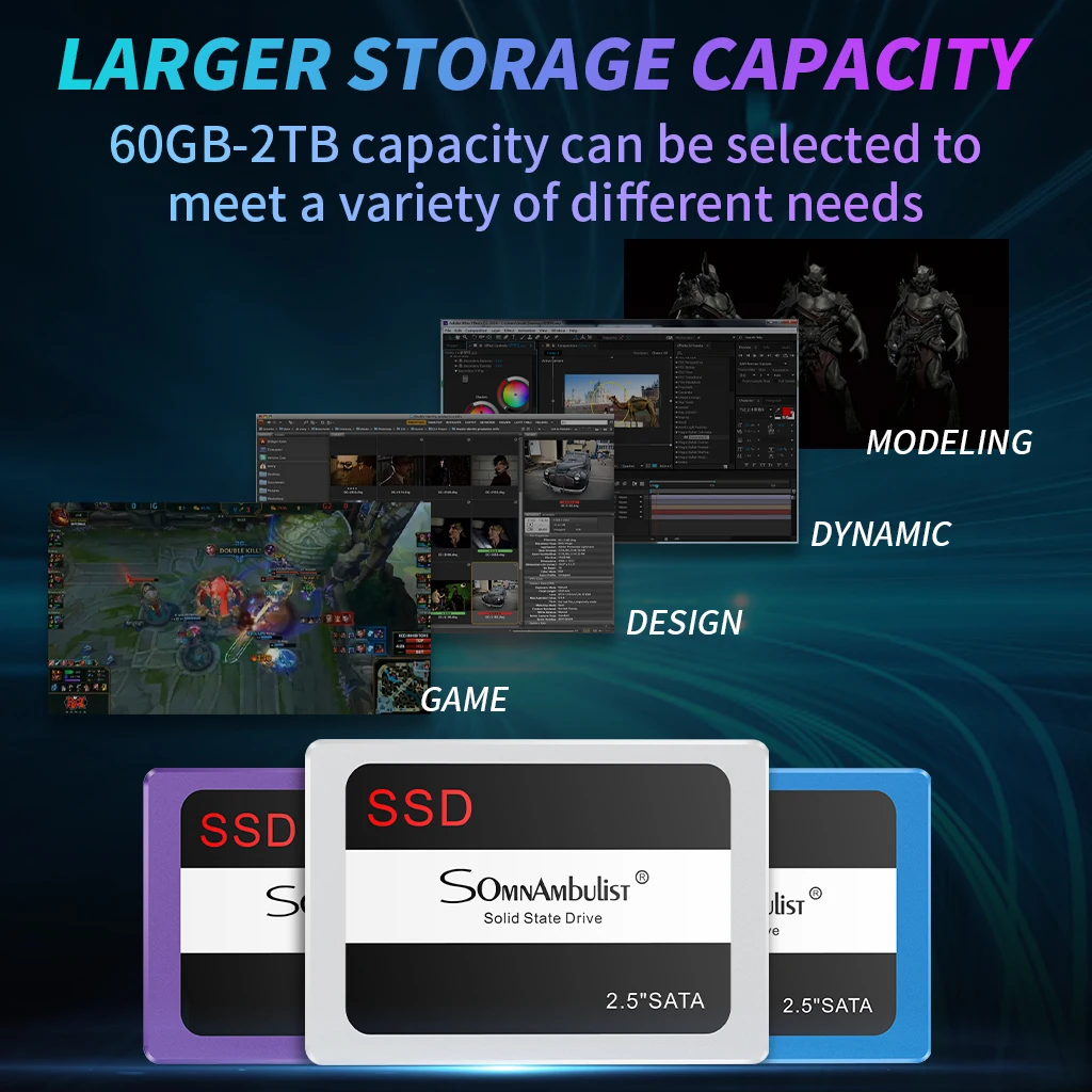 SOMNAMBULIST SSD 240 ГБ 120 480 960 2 5 жесткий диск твердотельный &quotвнутренний ssd60гб 32