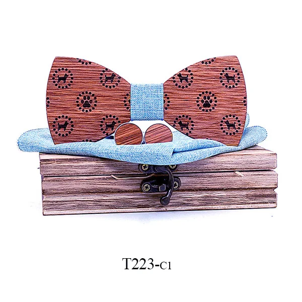

2020 Novelty Male Wooden Bow Ties Handkerchief Cufflinks Set for Shirt Wedding Handmde Wood Bowties Gravatas Cravats Tie