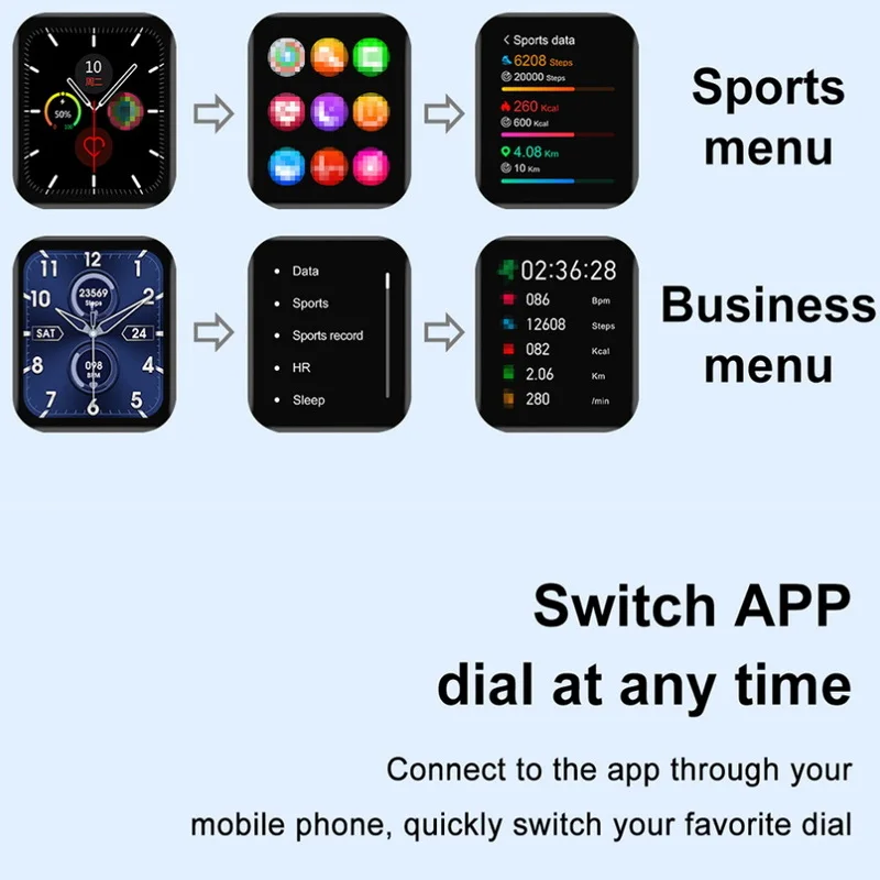 smart watches ip68 waterproof 1 78inch colorful hd screen ecg heart rate sleep monitor bluetooth blood pressure wearable devices free global shipping