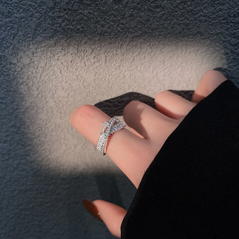 

Luxury New 2021 Silver Wedding Band Eternity Rings For Women Big Gift For Ladies Love Wholesale Lots Bulk Jewelry rings