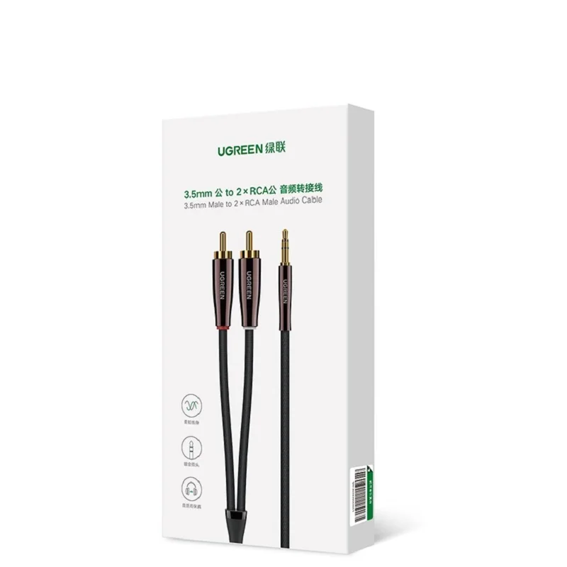 Кабель Ugreen RCA 2RCA на 3 5 мм аудиоштекер AUX для домашнего кинотеатра | Электроника