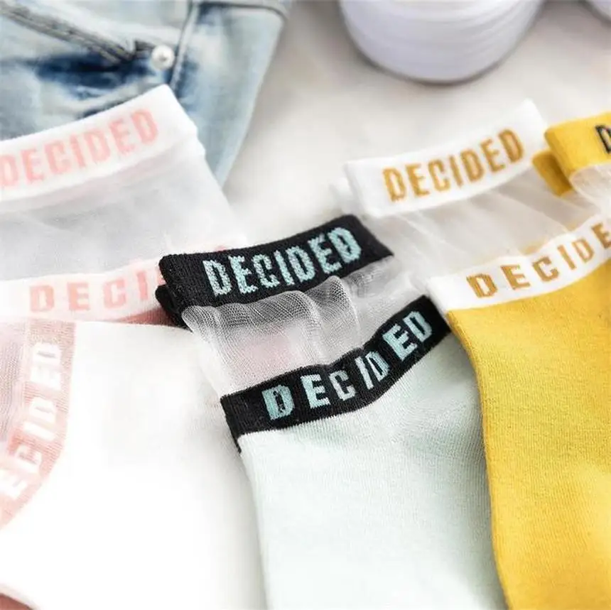 Хлопковые носки в стиле Ins прозрачные до щиколотки новые и милые хлопковые