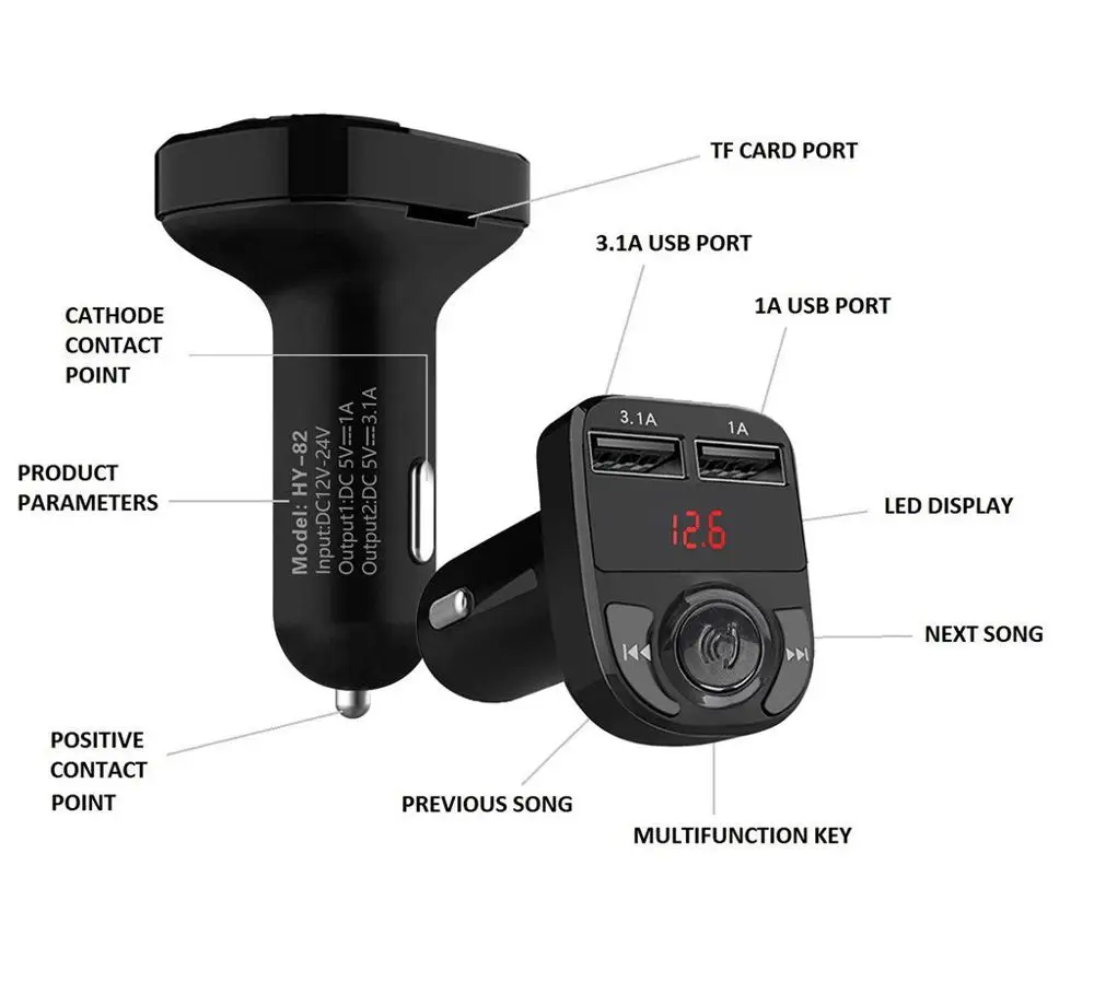 Автомобильный MP3-плеер автомобильное зарядное устройство USB для телефона