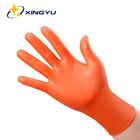 50 шт., защитные перчатки из нитрила, оранжевого цвета