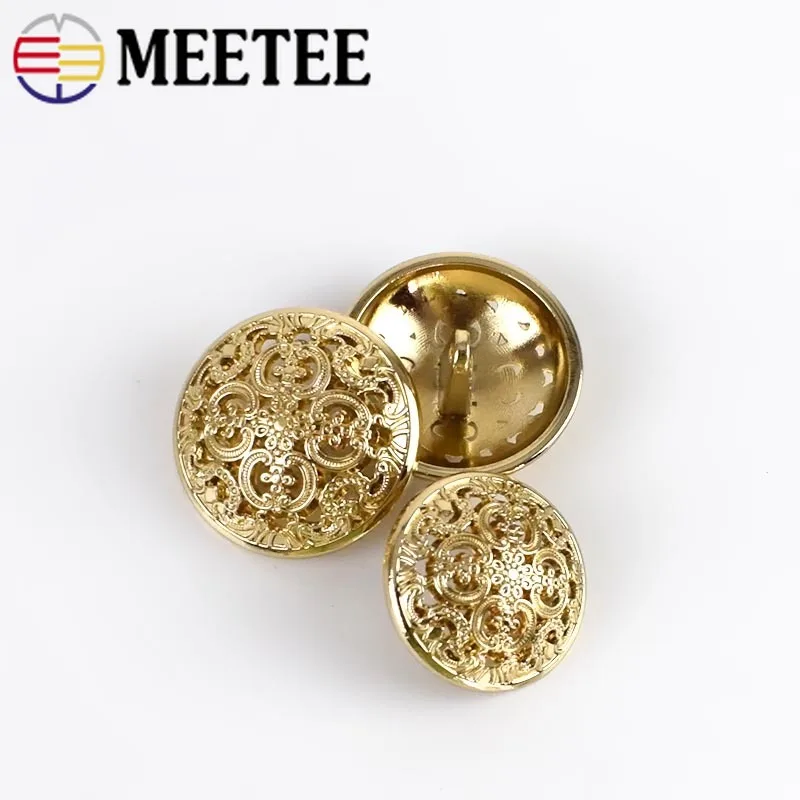 Meetee 10 шт 15-25 мм Высокое качество пальто металлические полые кнопки мужские