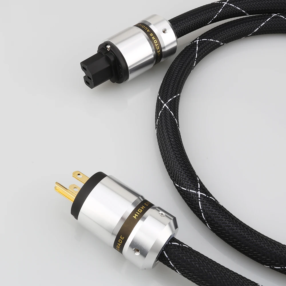 Шнур питания Hi-Fi с 3-зубчатыми позолоченными вилками американской версии 12AWG