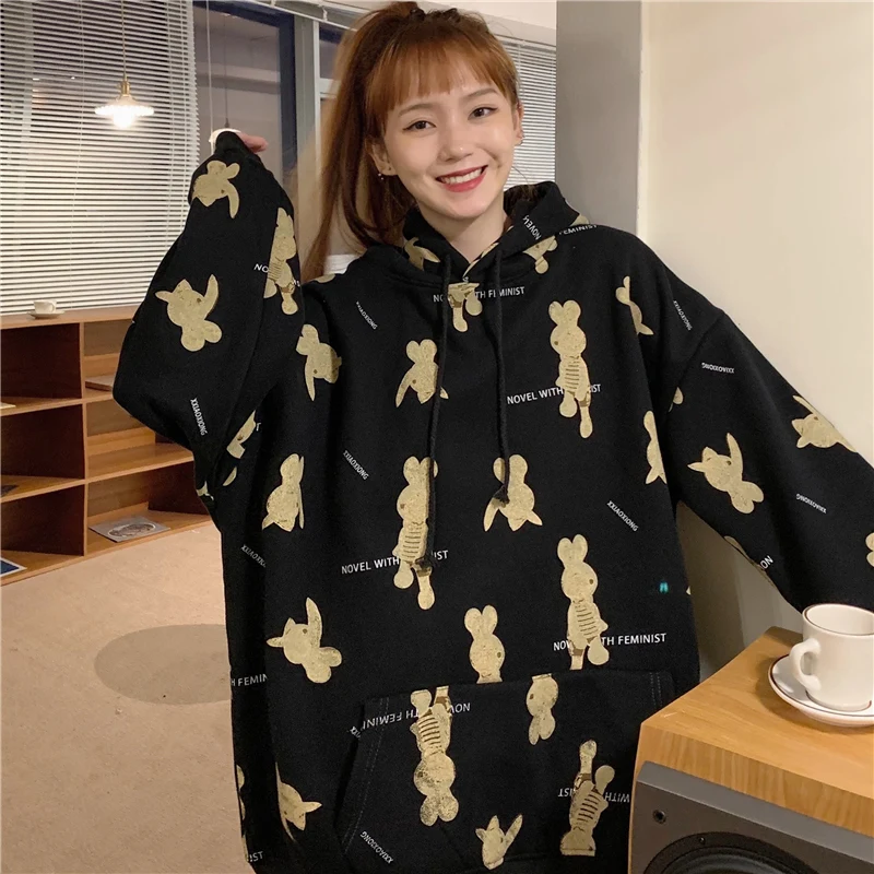 Одежда для подружек женский свободный Свитер оверсайз осень и зима в Корейском