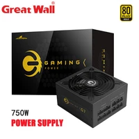 great wall 750w power supply unit 12v 24pin psu 80 plus gold quiet 140mm fan atx for desktop diy power source