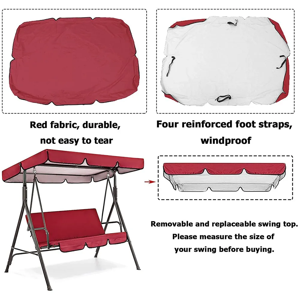

Swing Bench Chair Cover Kit Oxford Cloth Protector Replacement Sun Shade Waterproof Garden High Quality Outdoor