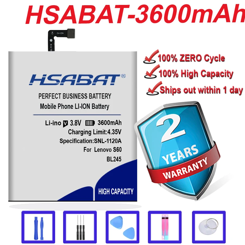 HSABAT Топ бренд 100% новейшие батареи 3600mAh BL245 батарея для Lenovo S60 S60T S60W телефона|battery for