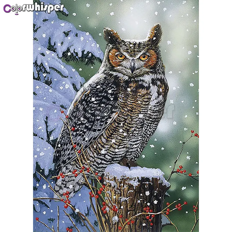 Алмазная живопись 789DP полноразмерная/круглая вышивка совы подарок с животными