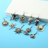 anime one piece earrings for men women luffy zoro sanji drop earrings girls accessories gift fashion