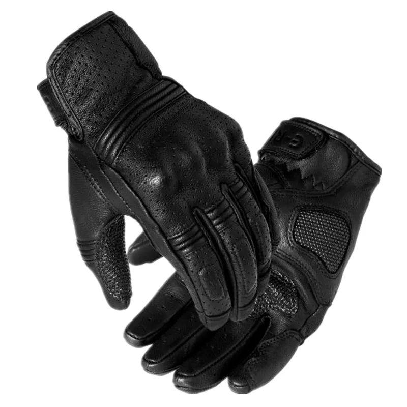 Перчатки для мотоциклистов из кожи с сенсорным экраном дышащие мотокросса