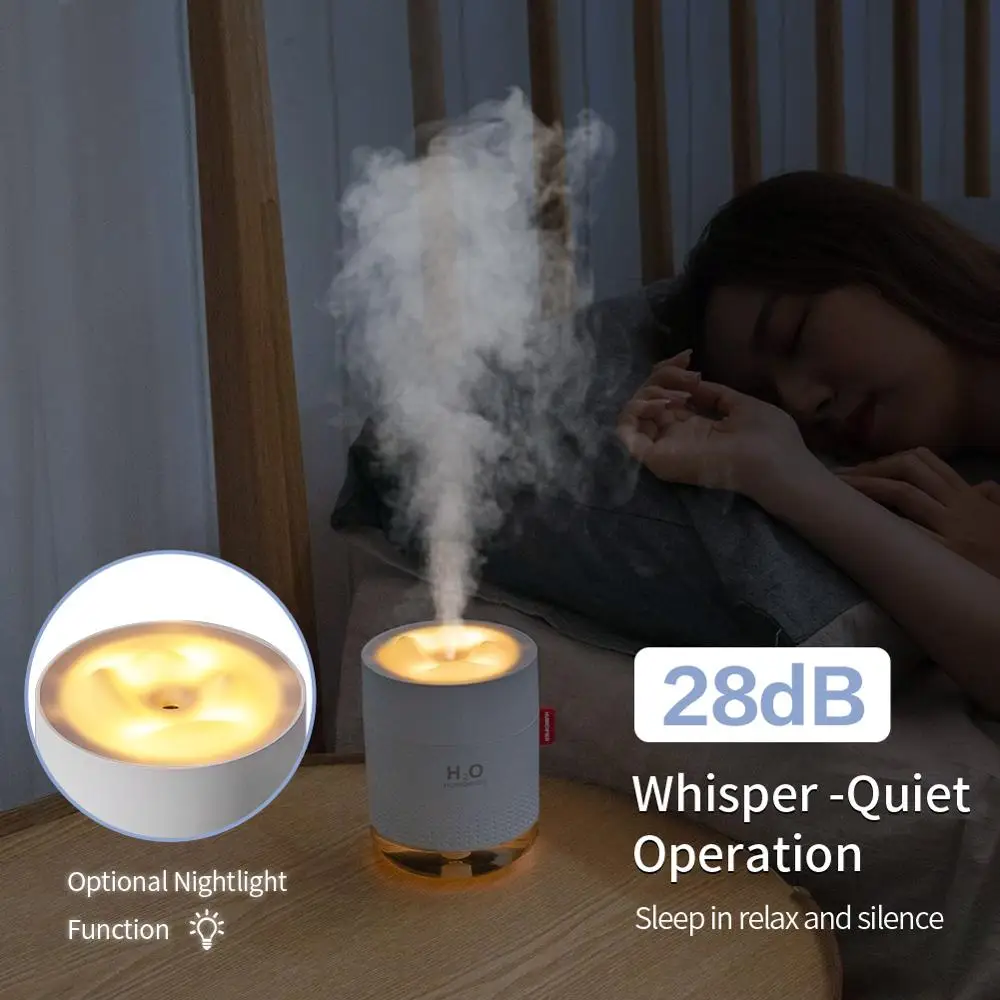 

SMARTDEVIL Snow Mountain Humidifier Continuous Spray Modes Desk Humidifiers Intermittent Spray Modes 500ml Night Light Function